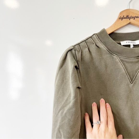 FRAME Shirred Puff Crewneck Sweatshirt - Picture 7 of 12